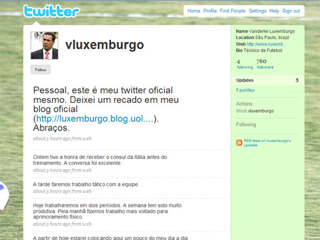Twitter do Vanderlei Luxemburgo