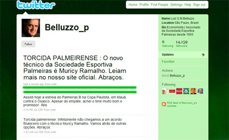 Presidente do Palmeiras - Luiz Gonzaga Belluzzo - Confirma o Muricy